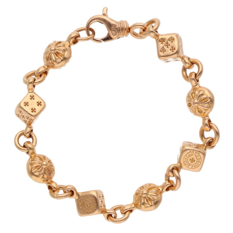 Chrome Hearts ゴールド ブレスレット CHROME HEARTS クロムハーツ ベビーIDフローラルクロスブレスレット