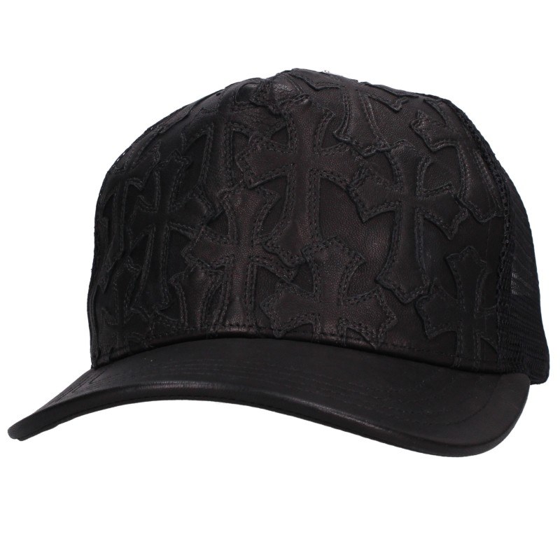 Chrome Hearts セメタリークロスパッチクロスボール付メッシュ帽子 TRUCKER CAP/レザーパッチトラッカー