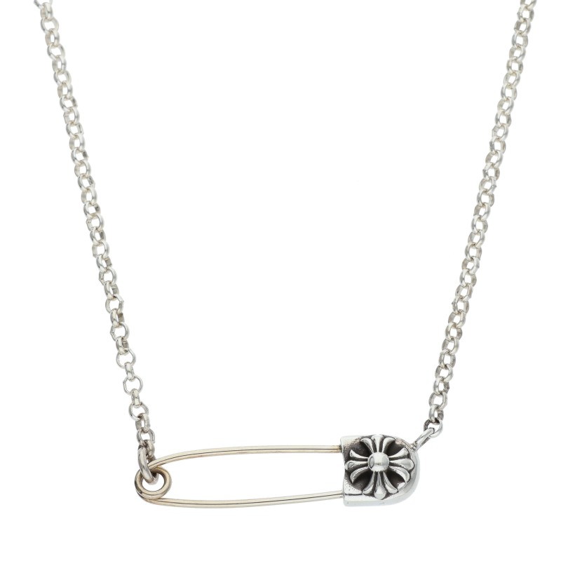 Chrome Hearts シルバーネックレス SAFETY PIN NECKLACE/セーフティピン ロールチェーン