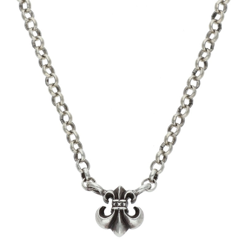 Chrome Hearts シルバーネックレス RL CHAIN BS FLR 18/ロールチェーンBSフレア