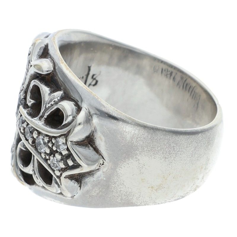 Chrome Hearts PAVEダイヤ/シルバーリングリング KEEPER P/DMND/キーパー