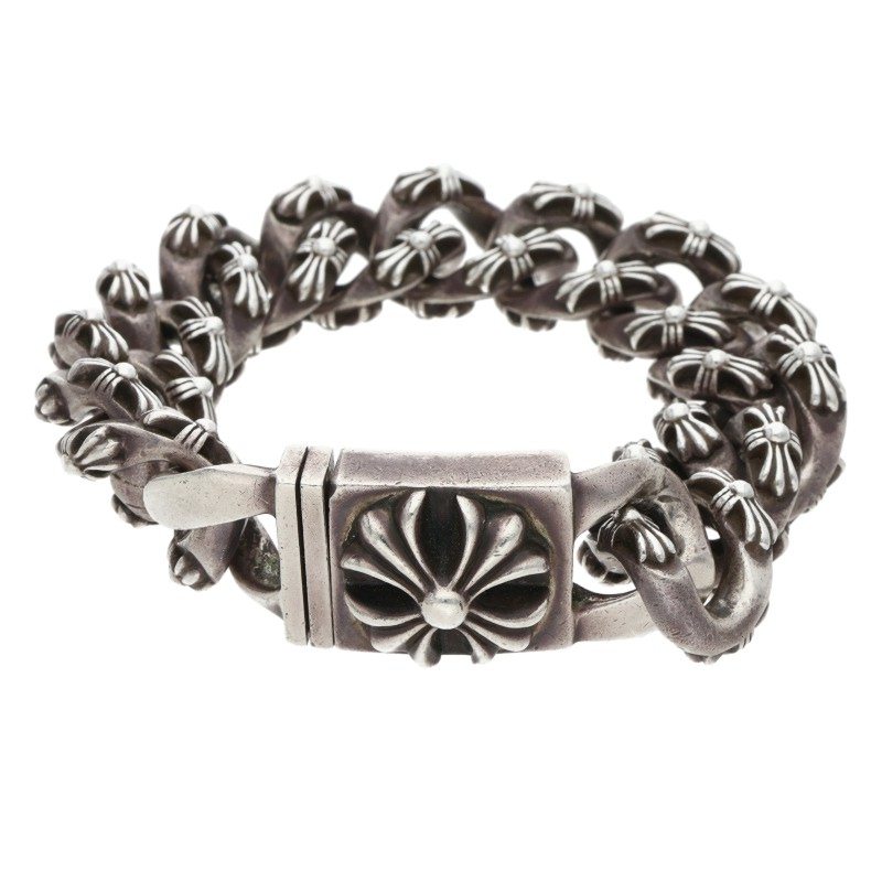 CHROME HEARTS クロムハーツベビーIDフローラルクロスブレスレット