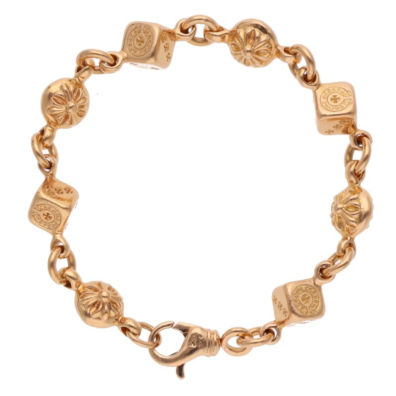 Chrome Hearts ゴールドブレスレット DICE NO1 CRSBL/ダイスクロスボール