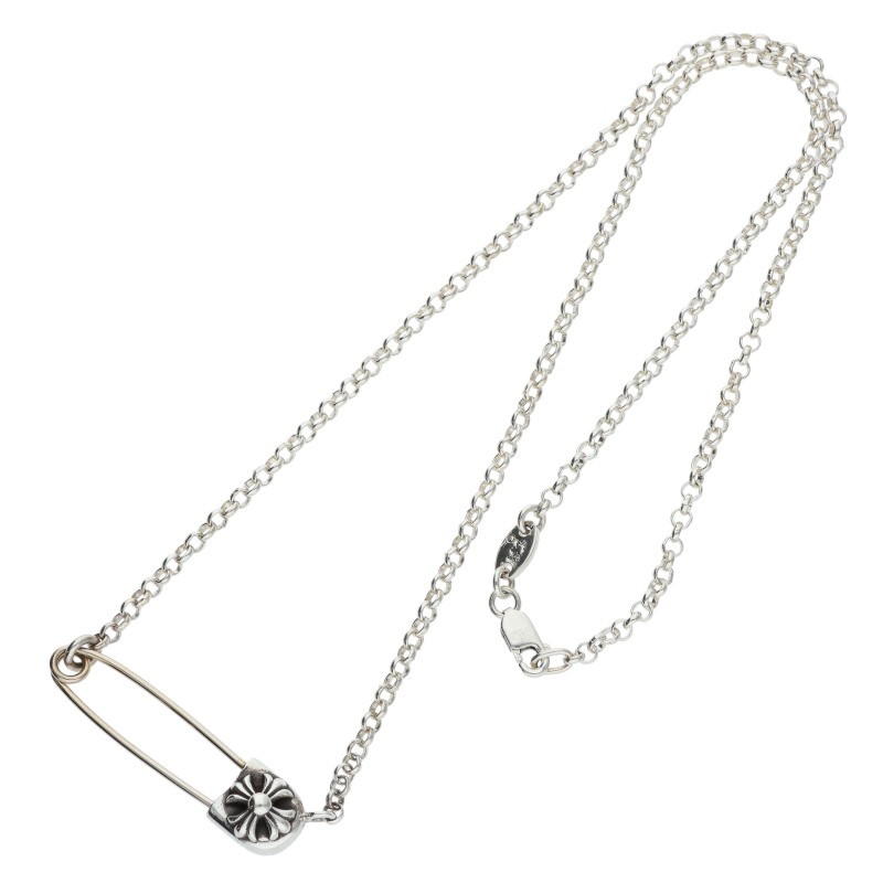 Chrome Hearts シルバーネックレス SAFETY PIN NECKLACE/セーフティピン ロールチェーン