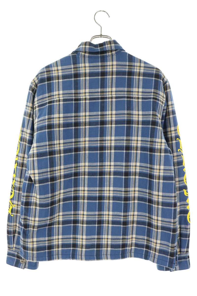 Chrome Hearts 袖ロゴプリントクロスボールボタンチェックシャツブルゾン WORKN JNKYD PLD