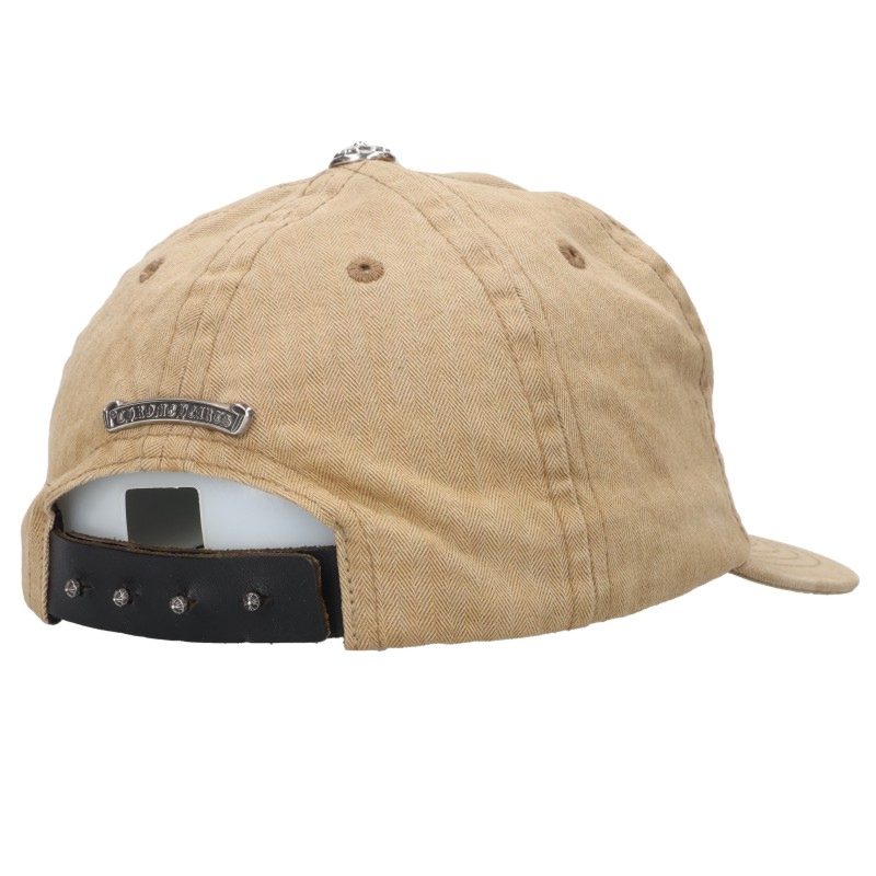 Chrome Hearts ダガー刺繍クロスボール付きヘリンボーンキャップ帽子 SLOUCHY 5 PANEL CAP