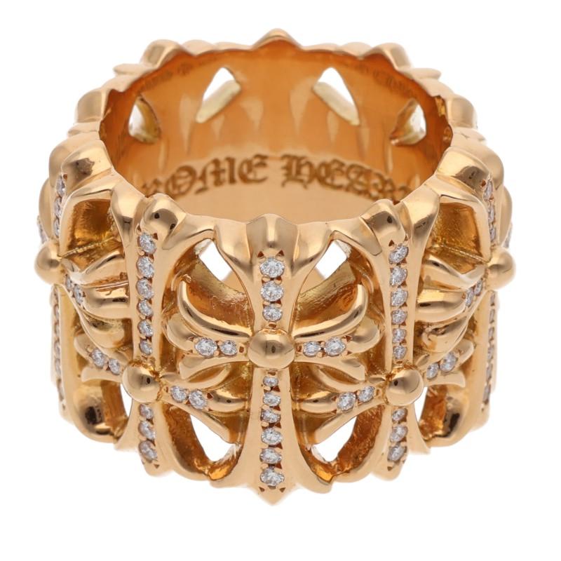Chrome Hearts PAVEダイヤ/ゴールドリング 22K CEMETERY P/D/セメタリークロス