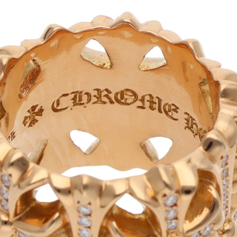 Chrome Hearts PAVEダイヤ/ゴールドリング 22K CEMETERY P/D/セメタリークロス
