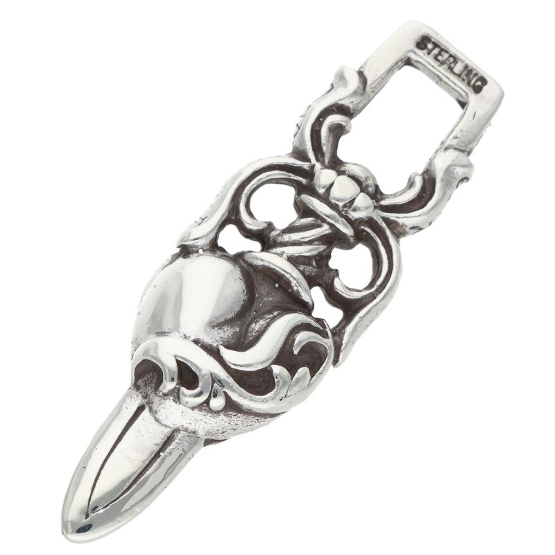 Chrome Hearts クロムハーツ スターリングシルバー 925 ダガーハート ペンダントトップ ネックレス シルバー