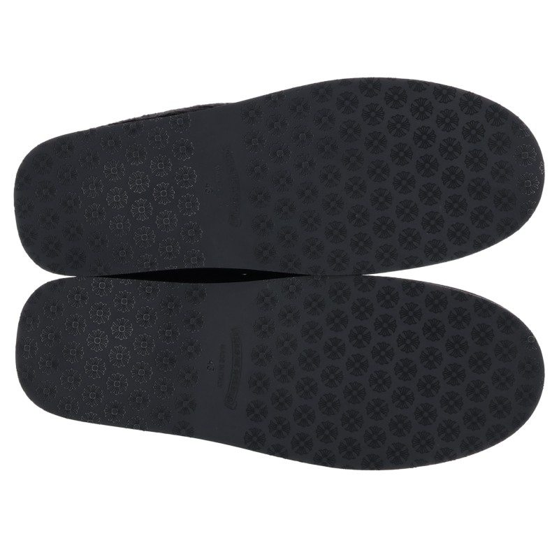 Chrome Hearts CHプラスレザーパッチムートンスリッポン SLIPPER