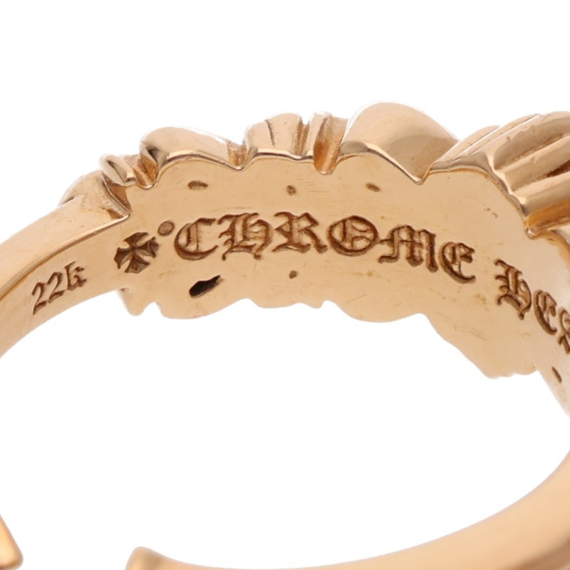 Chrome Hearts ゴールドリング BABY CLSC P SAP ベイビークラシックPAVEピンクサファイア