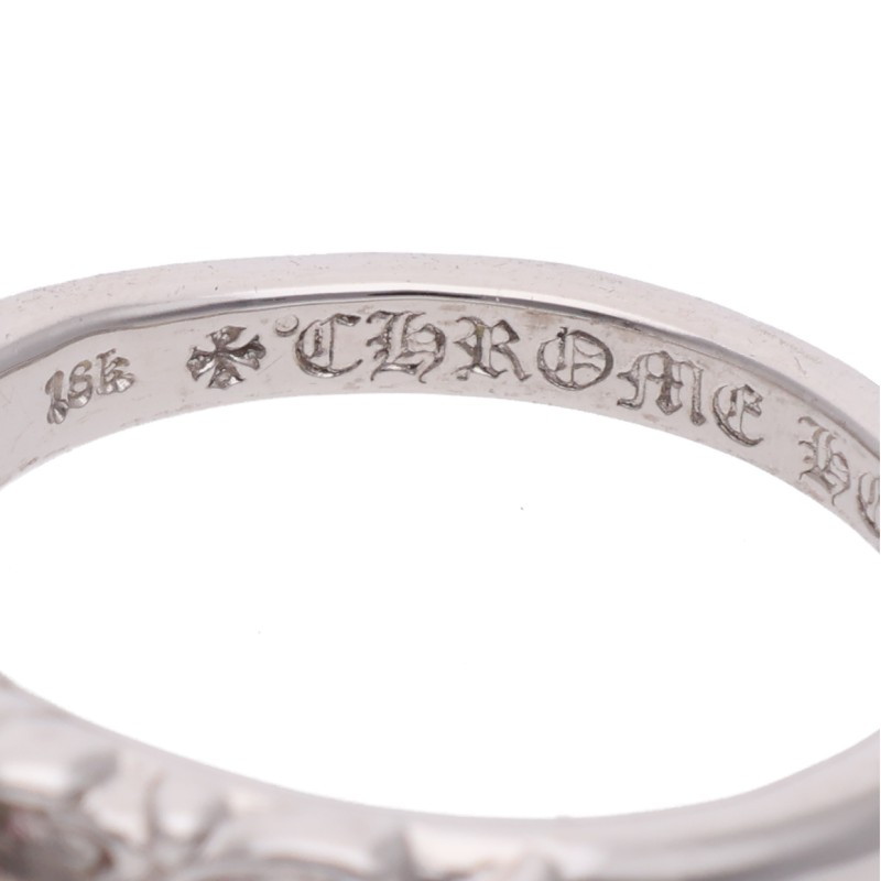 Chrome Hearts PAVEサファイア/ホワイトゴールドリング 18KWG BABYCLSC P/SAP/ベイビークラシックフローラルクロス