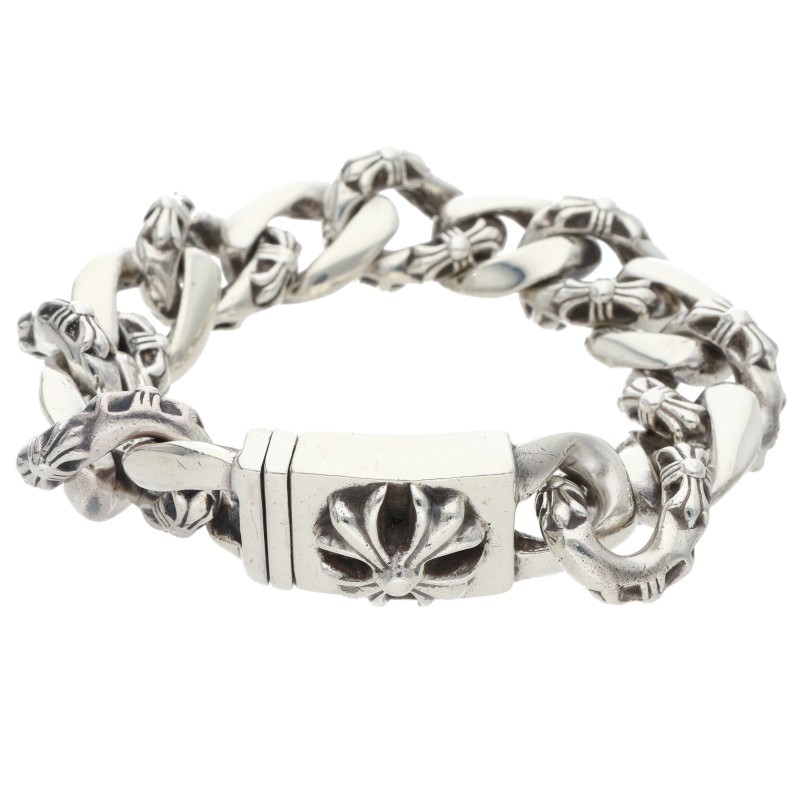 CHROME HEARTS クロムハーツ ベビーIDフローラルクロスブレスレット