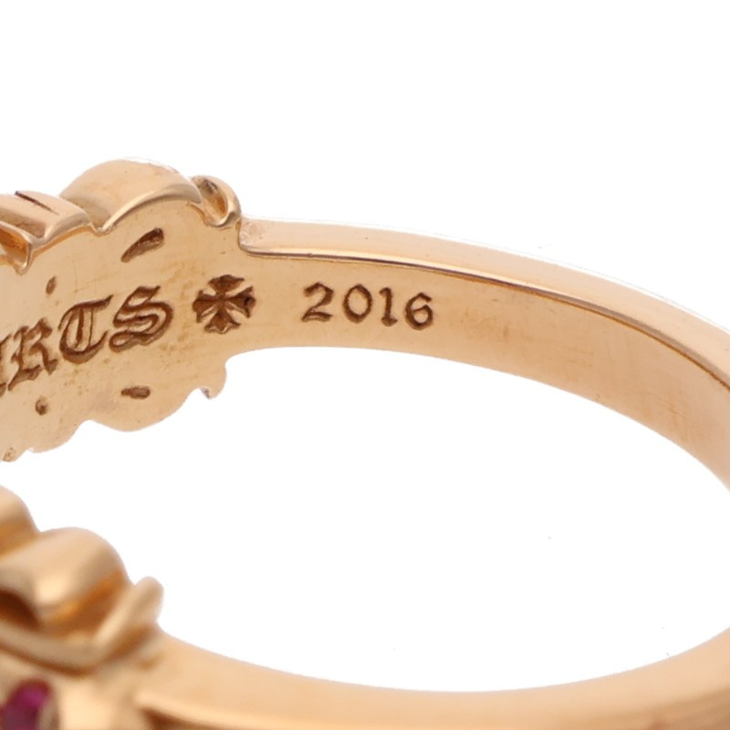 Chrome Hearts ゴールドリング BABY CLSC P SAP ベイビークラシックPAVEピンクサファイア