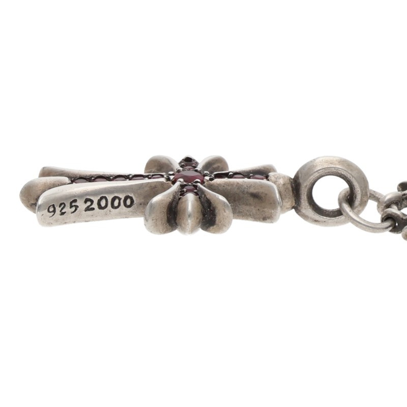 Chrome Hearts PAVEルビー/シルバーネックレス TNY E16 CRS F P RUBY/タイニーEファットクロス