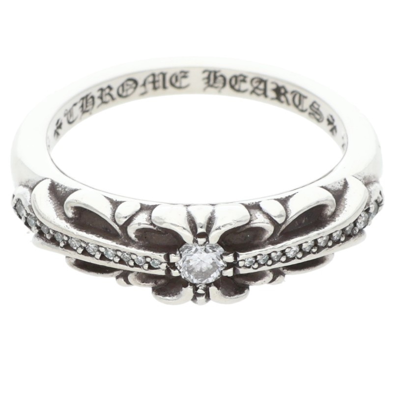 CHROME HEARTS クロムハーツ BABY CLSC P D ベイビークラシックフローラルクロス PAVEダイヤ リング シルバー Chrome Hearts PAVE Diamond/Silver Ring BABY CLSC P/D/Baby Classic
