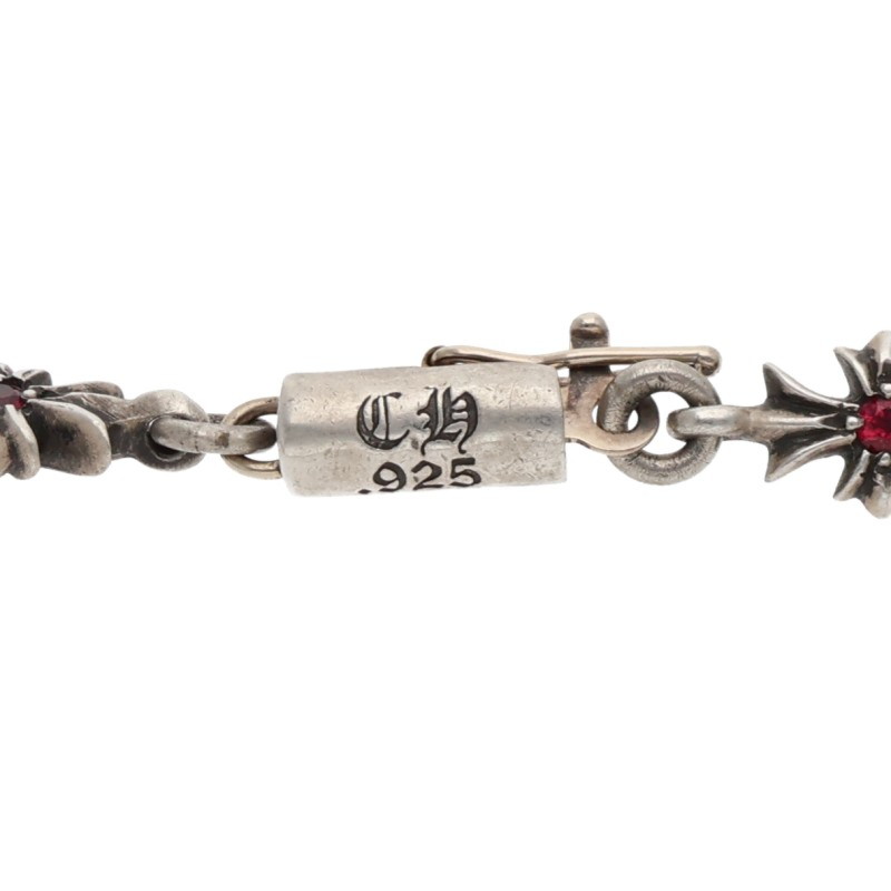 Chrome Hearts PAVEルビー/シルバーネックレス TNY E16 CRS F P RUBY/タイニーEファットクロス