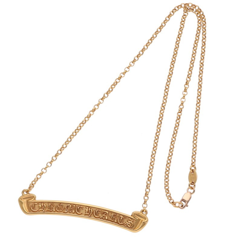 Chrome Hearts ゴールドネックレス  NKLC CHAIN LABEL