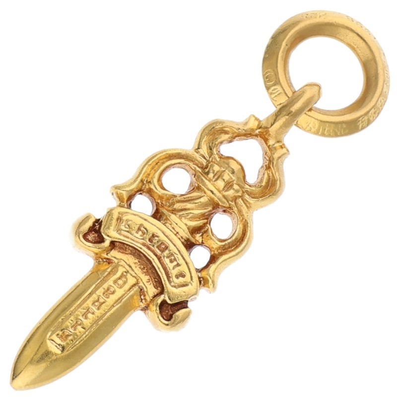 Chrome Hearts PAVEダイヤ/ゴールドネックレストップ 22K #5DAGGER P/DMND/#5ダガーチャーム