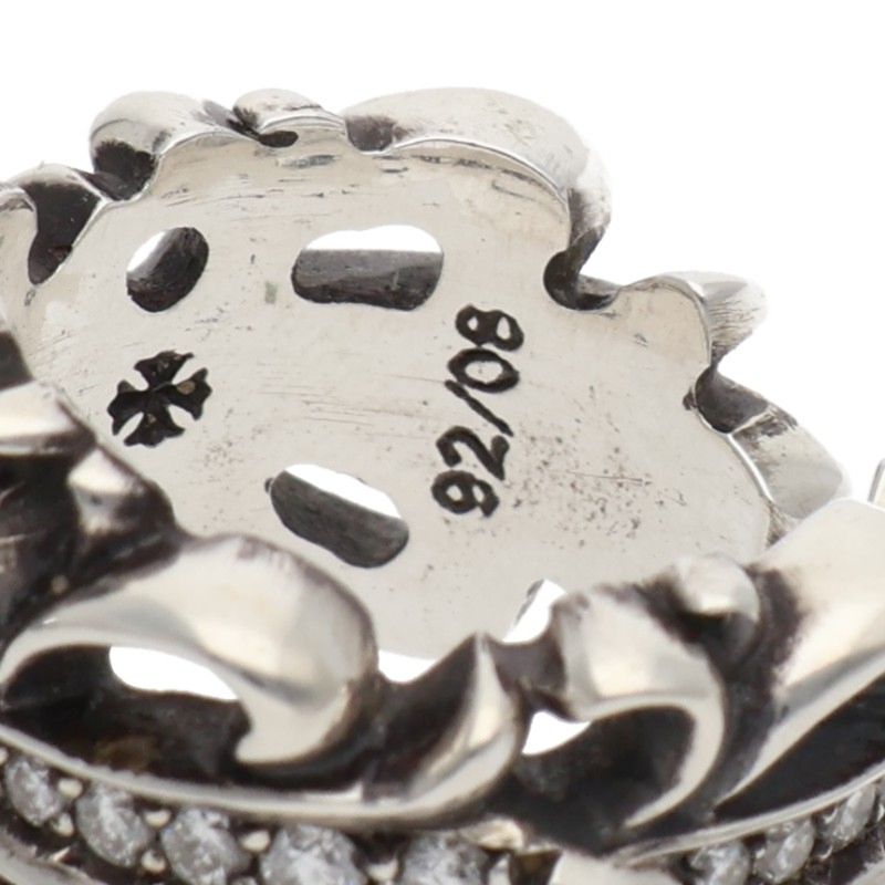 Chrome Hearts PAVEダイヤ/シルバーリング DBL FLRL CRS/P/D/ダブルフローラルクロス
