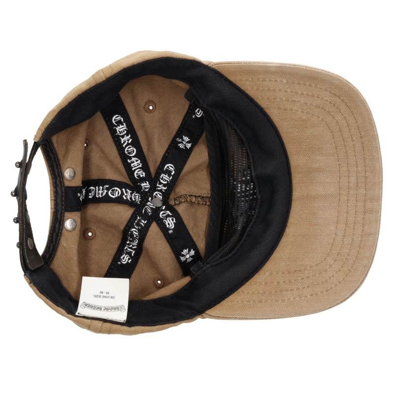 Chrome Hearts ダガー刺繍クロスボール付きヘリンボーンキャップ帽子 SLOUCHY 5 PANEL CAP
