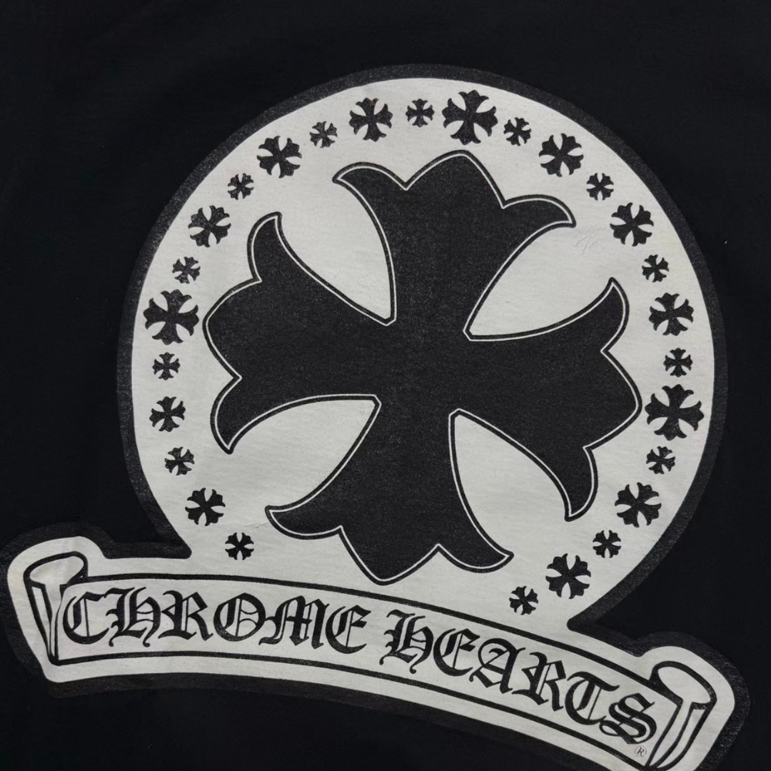Chrome Hearts  クロムハーツ  フローラル クロス スクロール 半袖 Tシャツ 黒