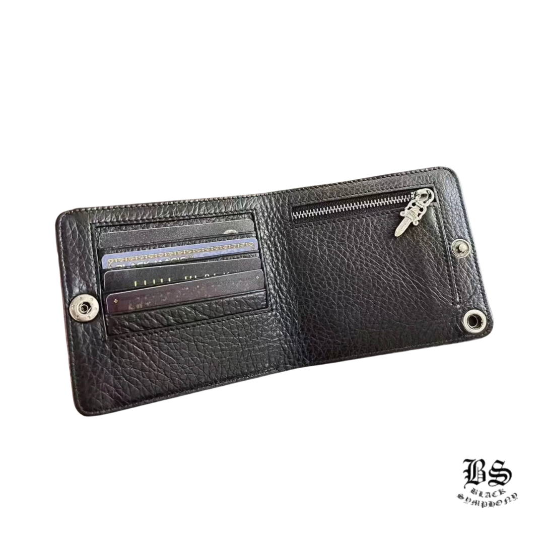 CHROME HEARTS クロムハーツ 1ジップクロスボタンレザーウォレット
