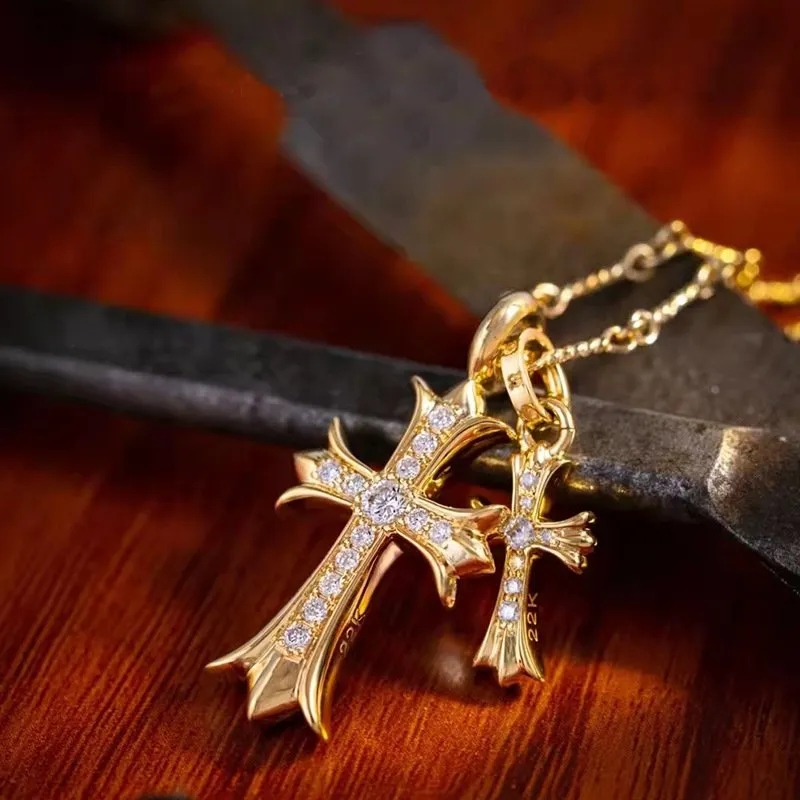 【国内発送/直営店】ネックレス クロムハーツ 22K　パヴェダイヤ＆20インチツイストチェーン