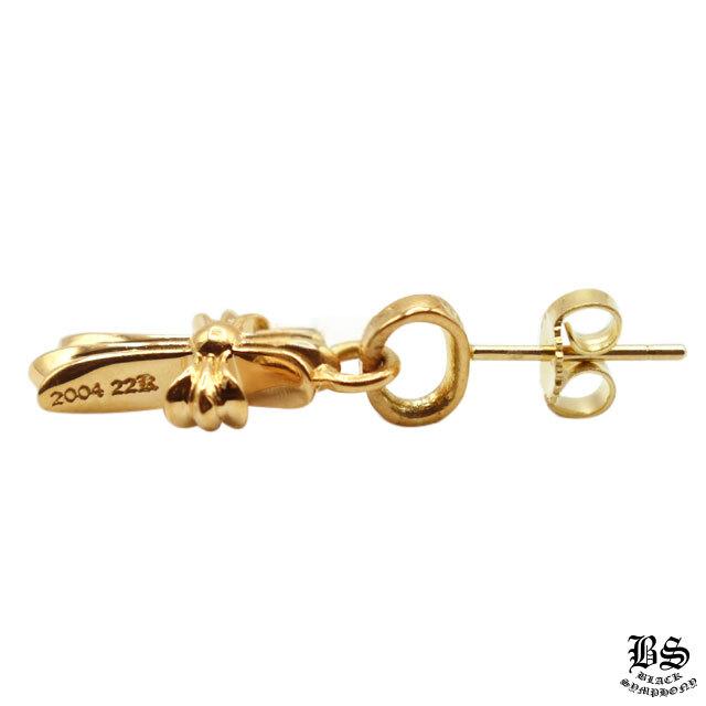 クロムハーツ CHクロスベビーファットドロップイヤリング 22K(ピアス)