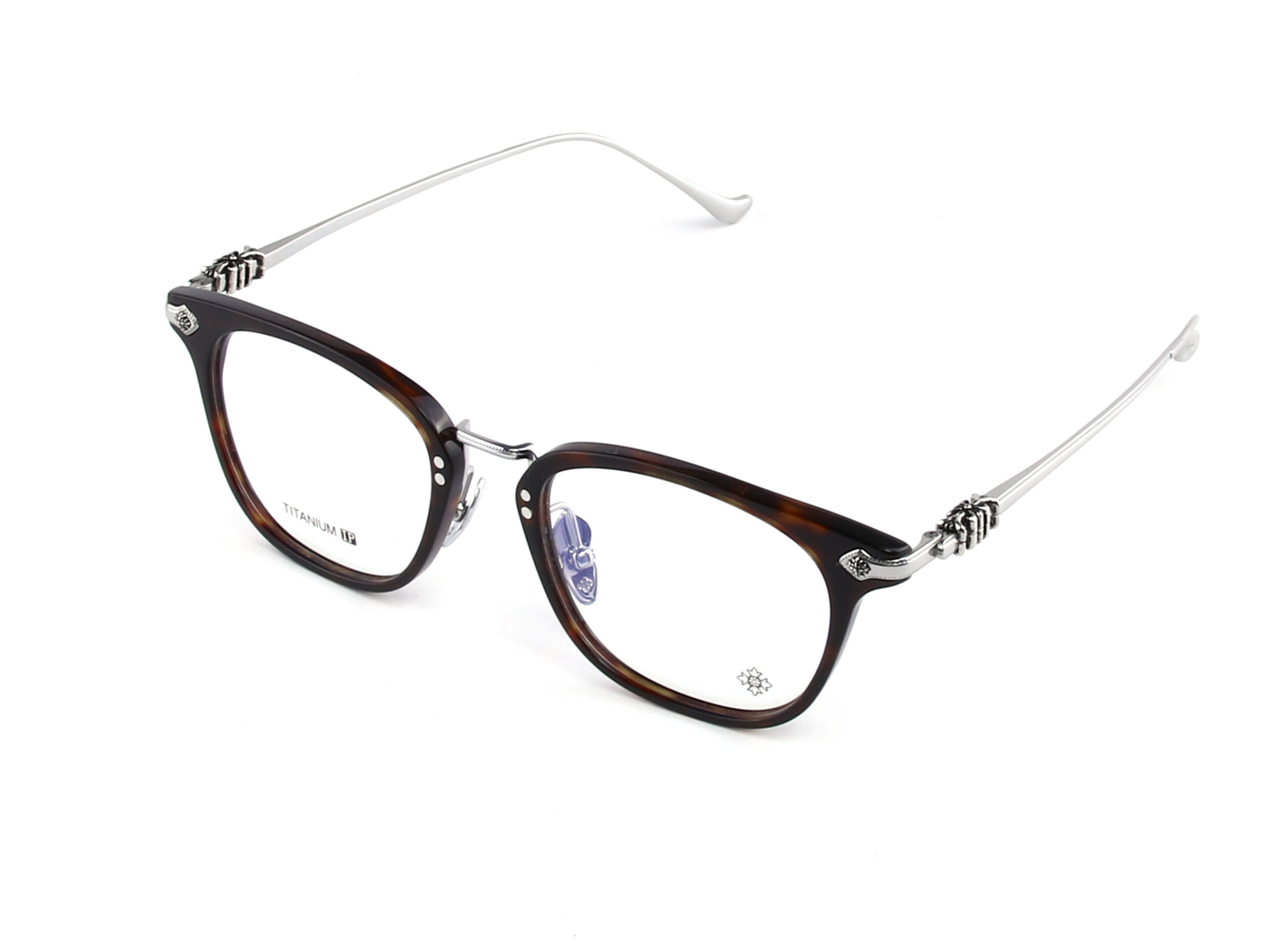 CHROME HEARTS「SHAGASS DT/GP」51サイズ CHクロス装飾 ウェリントン型 メガネフレーム（伊達メガネ）ユニセックス