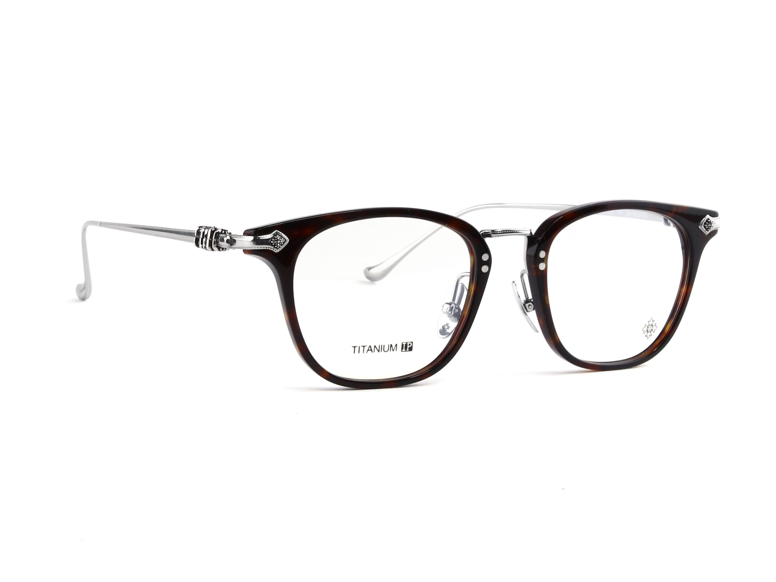 CHROME HEARTS「SHAGASS DT/GP」51サイズ CHクロス装飾 ウェリントン型 メガネフレーム（伊達メガネ）ユニセックス