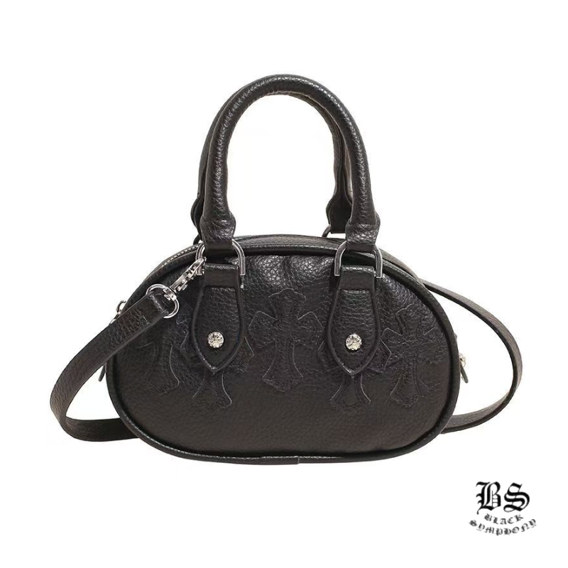 CHROME HEARTS+ セメタリー クロス レザー MINI BAG BLK