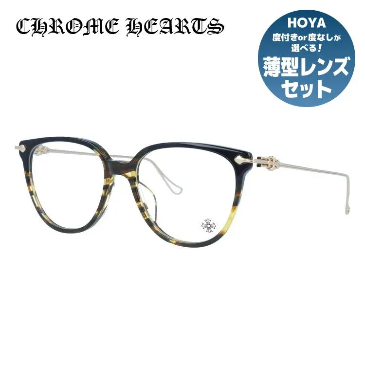 【Chrome Hearts】クロムハーツ メガネフレーム 伊達メガネ レギュラーフィット CHROME HEARTS THOT BK/VS-GP 52サイズ ウェリントン型 ユニセックス メンズ レディース