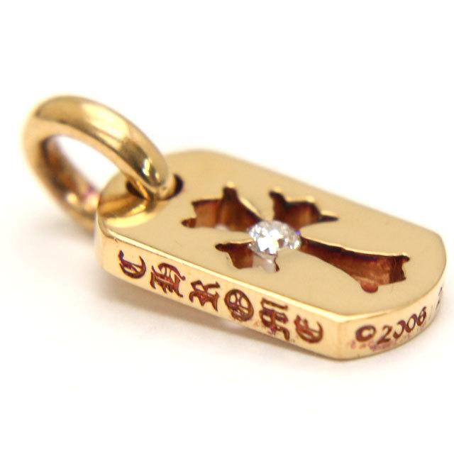 クロムハーツ カットアウトクロスドッグタグwithダイヤモンド(タイニー) 22K