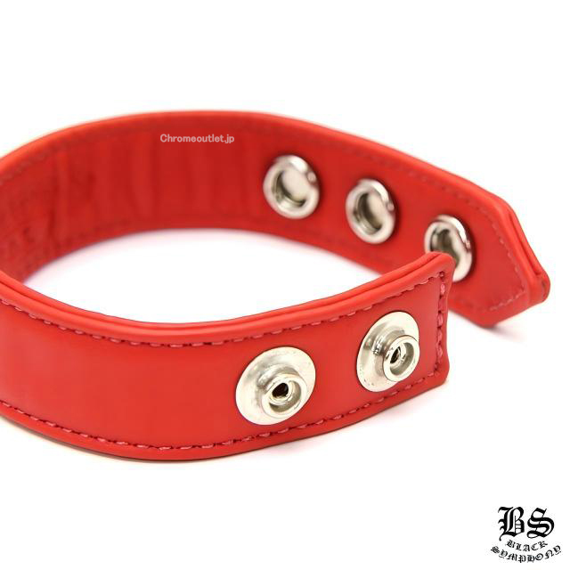 クロムハーツ 3ボタン2スナップ ブレスレット ピラミッドクロスボタン レッド