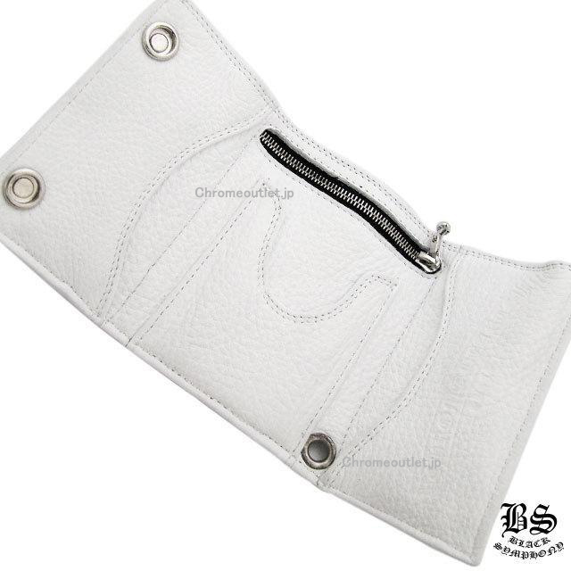 クロムハーツ 3フォールド ウォレット ホワイト ヘビーレザー