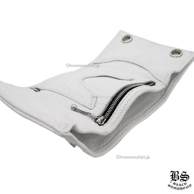 クロムハーツ 3フォールド ウォレット ホワイト ヘビーレザー