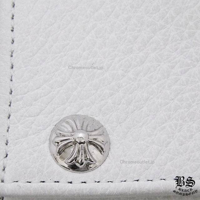 クロムハーツ 3フォールド ウォレット ホワイト ヘビーレザー