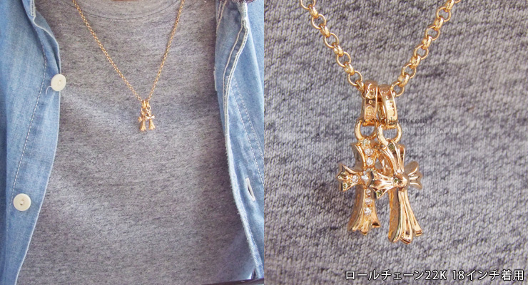 CHROME HEARTS クロムハーツ CHクロスベビーファットチャーム22K｜22k