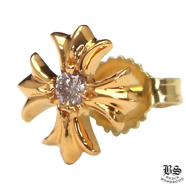 クロムハーツ CHプラススタッドピアス 22Kwithダイヤモンド