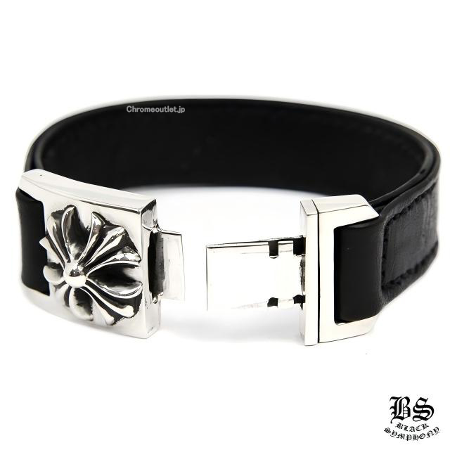 クロムハーツ ハーネス ブレスレット CHプラス ブラック レザー