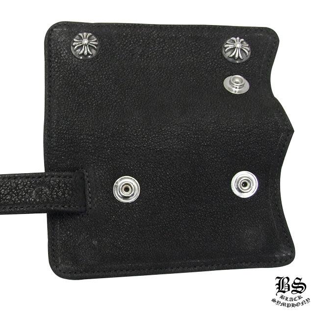 CHROME HEARTS Leather Key Case, Black Destroyed Leather | Black