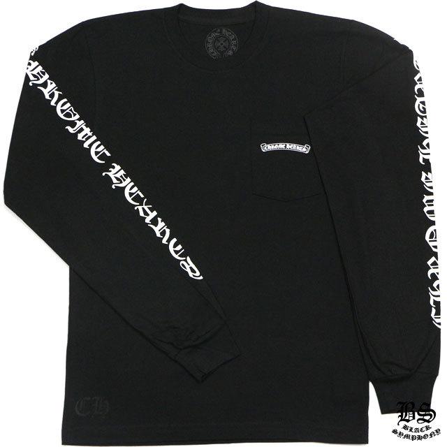 クロムハーツ ロングTシャツ スクロールラベル ブラック