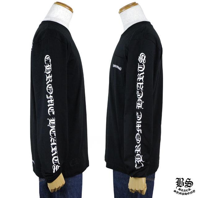 クロムハーツ ロングTシャツ スクロールラベル ブラック