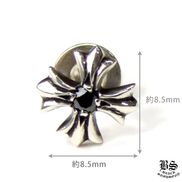 クロムハーツ CHプラススタッドピアスwithブラックダイヤモンド