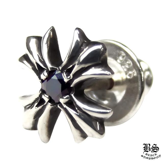 クロムハーツ CHプラススタッドピアスwithブラックダイヤモンド