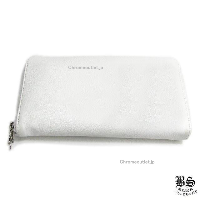 クロムハーツ REC F ジップ #2 レザー 3セメタリークロスパッチ ウォレットホワイト