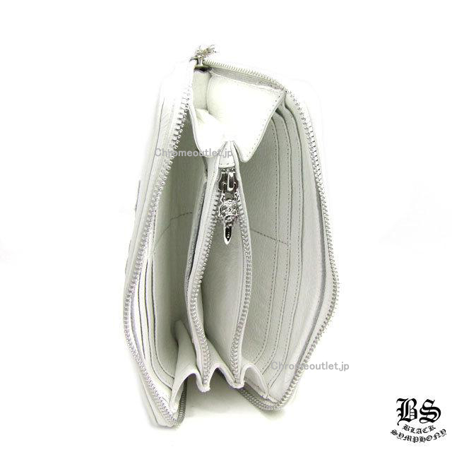 クロムハーツ REC F ジップ #2 レザー 3セメタリークロスパッチ ウォレットホワイト