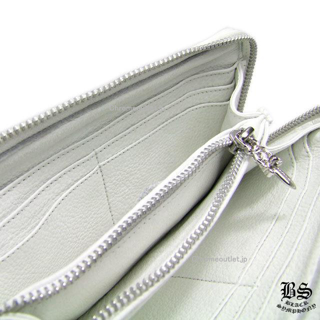 クロムハーツ REC F ジップ #2 レザー 3セメタリークロスパッチ ウォレットホワイト