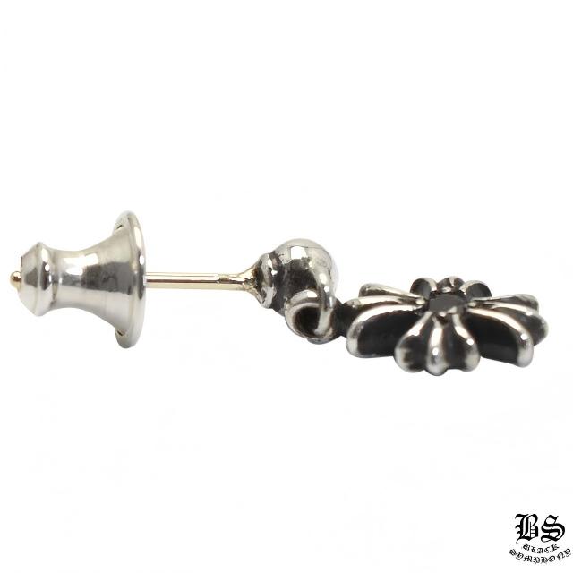 クロムハーツ タイニーE CHプラスドロップイヤリングwithブラックダイヤモンド(ピアス)
